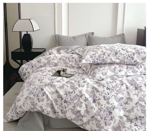 Florida Tulip 100% Pure Cotton Quality King Size Elastic Fitted Bedsheet with Coordinated Pillow Covers